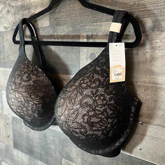 Pink with Black Lace Cacique Lightly Line 42G Bra - Picture 2 of 6